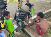 Aksi Peduli Personil Satgas Pamtas RI-PNG Statis Yonif 643/Wns Membantu Mengobati Luka