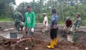Gotong Royong Satgas TMMD Kodim Boyolali Pacu Pembangunan Talud di Desa Candi