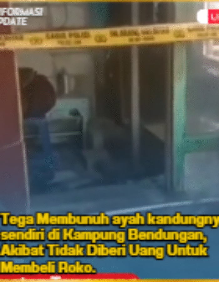 Tega Membunuh ayah kandungnya sendiri di Kampung Bendungan, Akibat Tidak Diberi Uang Untuk Membeli Roko.
