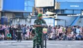 Kasdam I/BB Pimpin Upacara Penyambutan Personel Brigif dan Yon TP Tahap II di Dermaga Belawan