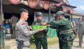 HUT ke-80 Brimob Jadi Momentum Kebersamaan: Satgas Yonif 700/Wyc Lakukan Anjangsana ke Apkam Satgas Damai Cartenz di Ilaga