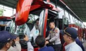 Satlantas Polres Kediri Gelar Ramp Check Transportasi Umum Jelang Libur Akhir Tahun