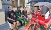 Tukang Becak Tak Luput Jadi Sasaran Komsosnya Babinsa Kratonan