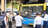 Polres Gresik Gandeng Dishub Gelar Ramcheck Armada Bus Jelang Nataru