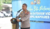 Menuju Lebih Modern, Videotron Outdoor Polres Kediri Mulai Dibangun