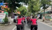 Cara Berbeda Jaga Kamtibmas, Sat Samapta Polres Kediri Patroli Bersepeda
