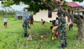 Satgas Yonif 123/Rajawali Gelar Karya Bhakti, Berikan Sentuhan Hangat pada Empat Pos di Papua Selatan