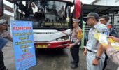 Dukung Operasi Lilin Semeru 2025, Satlantas Polres Kediri Kota Rampcheck Angkutan Umum