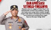 KAPOLDA KEPRI SAMPAIKAN APRESIASI SETINGGI-TINGGINYA DAN TERIMA KASIH ATAS SINERGI SEMUA PIHAK, OPERASI KETUPAT SELIGI 2026 BERAKHIR AMAN DAN KONDUSIF