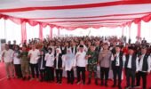 Kehadiran Wakapolres Kediri Kota Warnai Penyaluran Bantuan Sosial Gubernur Jatim di Balai Kota Kediri