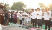 Polres Kediri Gelar Sholat Iduladha dan Penyembelihan Hewan Kurban Bersama Masyarakat