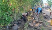 Babinsa dan Warga Candirejo Gotong Royong Bangun Talud Jalan