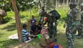 Sentuhan Kasih di Ujung Timur, Satgas Yonif 521/DY Gelar Anjangsana dan Pengobatan Gratis di Kampung Bolakme