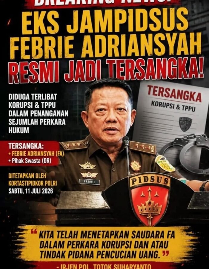 Eks Jampidsus Febrie Adriansyah Ditetapkan Tersangka Kasus Korupsi dan TPPU