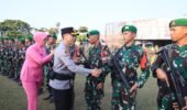 Sinergi TNI-Polri Menguat, Kapolres Kediri Kota Hadiri Penyambutan Satgas Pamtas Yonif 521/DY