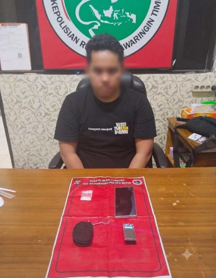 Seorang Pemuda 29 Tahun Diringkus Satresnarkoba Polres Kotim Karena Membawa Sabu Dalam Dompet.