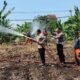Hadapi Kemarau, Polres Pelabuhan Tanjungperak Siram Lahan Jagung Ketahanan Pangan