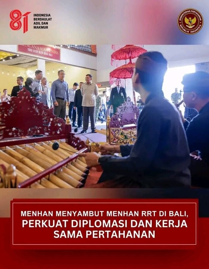 MENHAN RI SAMBUT MENHAN RRT DI BALI, PERKUAT DIPLOMASI PERTAHANAN DENGAN PENDEKATAN BUDAYA