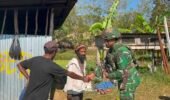 Satgas Pamtas Kewilayahan RI-PNG Yonif 645/Gty Pos Napua Laksanakan Kegiatan Pelayanan Kesehatan di Distrik Napua