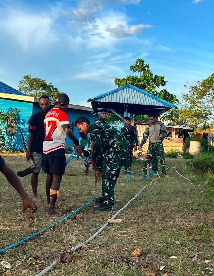 Hadir di Tengah-Tengah Masyarakat Ciptakan Rasa Aman dan Nyaman Satgas Pamtas RI-PNG Kewilayahan Yonif 645/GTY Pos Kobakma Distrik Kobakma Kabupaten Membramo Tengah