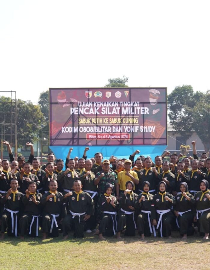 Asah Fisik Dan Mental Prajurit, Kodim 0808/Blitar Gelar Uji Kenaikan Tingkat Pencak Silat Militer