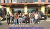 Sejumlah perwakilan Angkatan Muda Badik Lampung mendatangi Direktorat Reserse Kriminal Umum Polda Lampung