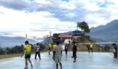 ‎Satgas Pamtas RI-PNG Yonif 645/GTY melaksanakan kegiatan Olahraga Bersama Dengan masyarakat di Distrik Napua