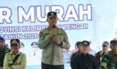 Kapolres Kotim Bersama Forkopimda Sambut Kedatangan Pejabat Utama Kalimantan Tengah Tinjau Pasar Murah Sekaligus Lepas Pendistribusian Air Bersih