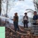 Polsek Mentaya Hulu Polres Kotim Berjibaku Padamkan Firespot di Desa Tangar dan Desa Tumbang Kaminting