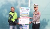 Sambut Hari Lalu Lintas Bhayangkara ke-71,Polres Mojokerto Berbagi Sembako Hingga SIM Gratis untuk Driver Ojol