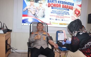 Satlantas Polres Kotim Gelar Bakti Kesehatan Donor Darah Sambut Hari Lalu Lintas Bhayangkara ke-71