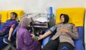 Sambut Hari Jadi Humas Polri ke-75, Sie Humas Polres Kediri Kota Gelar Bakti Sosial dan Donor Darah